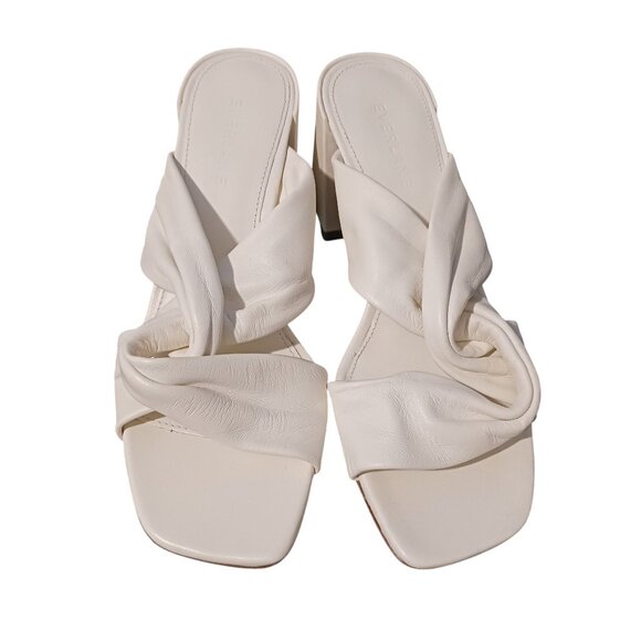 NEW Everlane The Day‎ Twist Heel in Leather Canvas/Off-White Size 6.5 - Picture 1 of 12